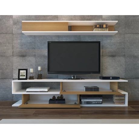 TV szekrény Sims - White, Teak