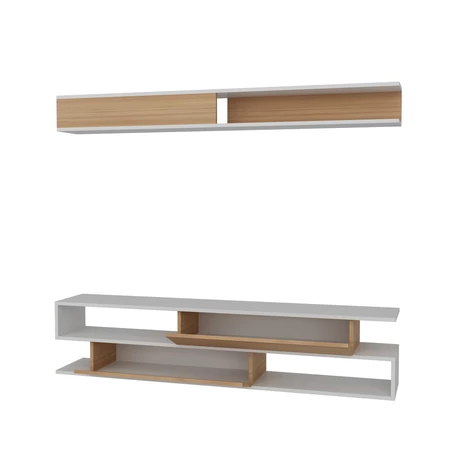 TV szekrény Sims - White, Teak
