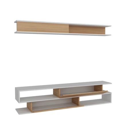 TV szekrény Sims - White, Teak