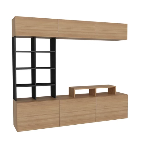 TV szekrény Sasa - Teak, Black