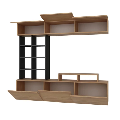 TV szekrény Sasa - Teak, Black