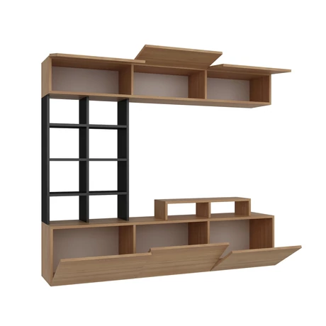 TV szekrény Sasa - Teak, Black