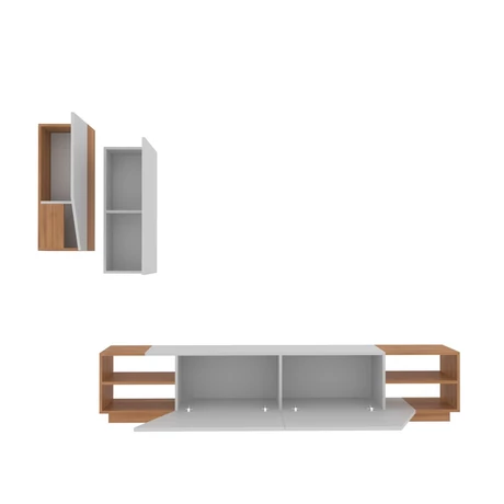 TV szekrény Zebra - White, Teak
