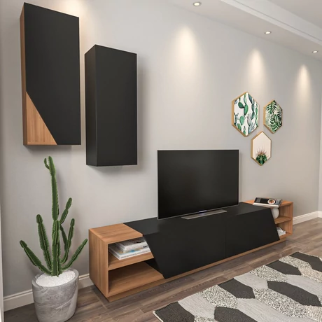 TV szekrény Zebra - Black, Teak