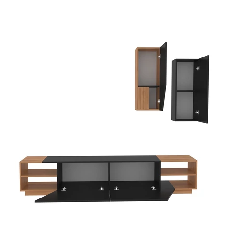 TV szekrény Zebra - Black, Teak