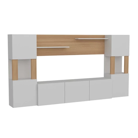 TV szekrény Lore - White, Teak