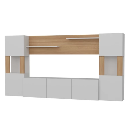 TV szekrény Lore - White, Teak