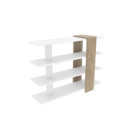 könyvespolc Nur - White, Walnut