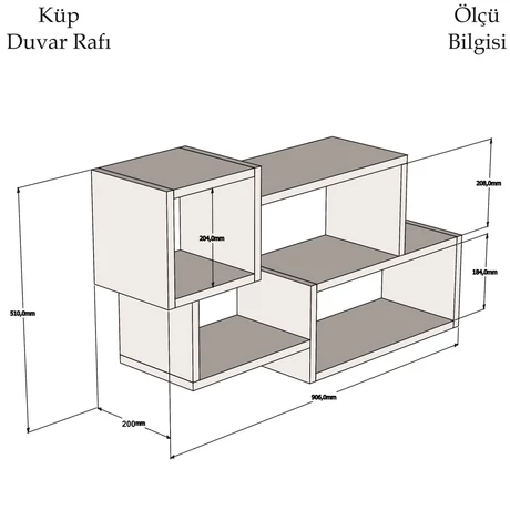 Fali polc Afro - Fehér, Anhtracite