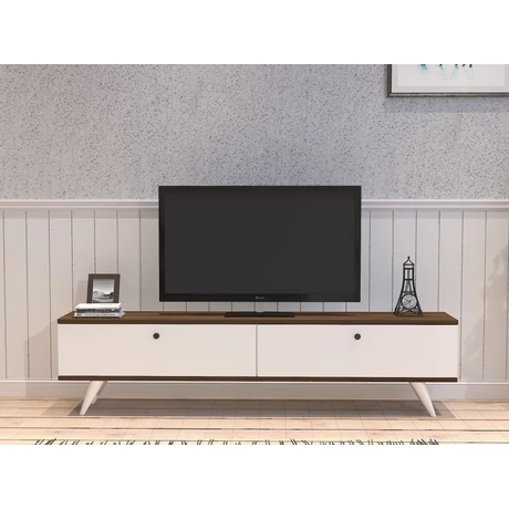 TV szekrény Paris - Fehér, Diós