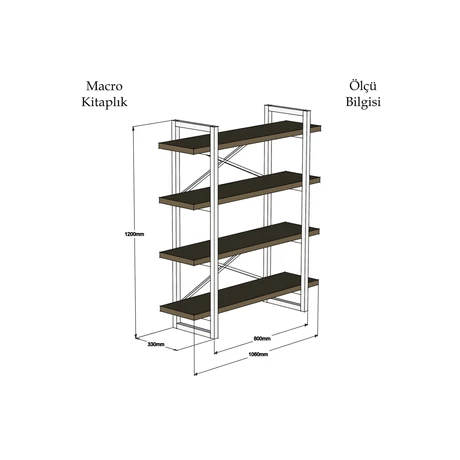 könyvespolc Makro - Walnut