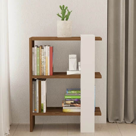 könyvespolc Gaye - Walnut, White