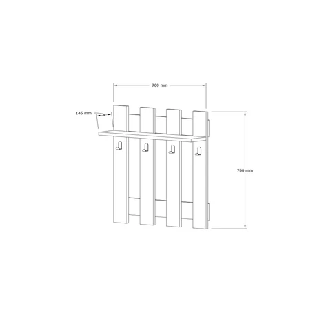 Fali fogas Carina - Walnut
