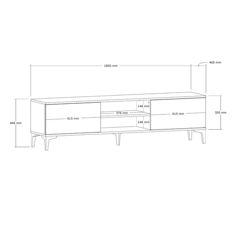 TV szekrény Erem - Walnut, Black