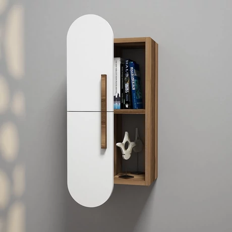 Fali polc Rose - Walnut, White