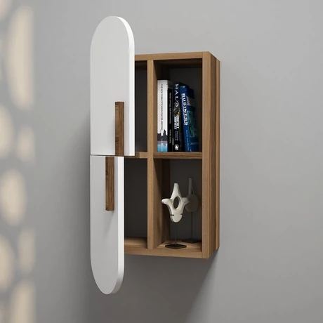 Fali polc Rose - Walnut, White