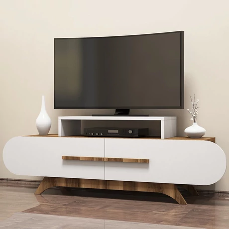 TV szekrény Rose - Diós, Fehér