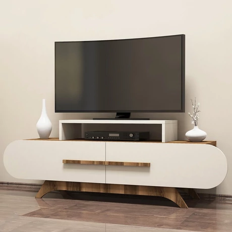 TV szekrény Rose - Diós, Krém