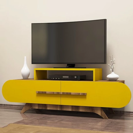 TV szekrény Rose - Walnut, Yellow