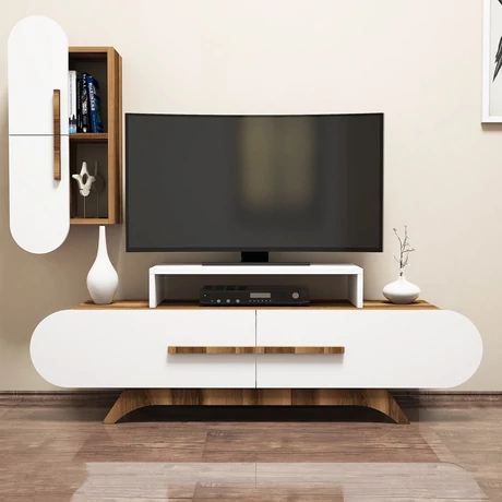 TV szekrény Rose S - Walnut, White