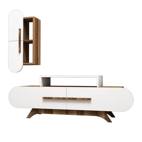 TV szekrény Rose S - Walnut, White