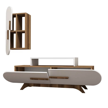 TV szekrény Rose S - Walnut, White