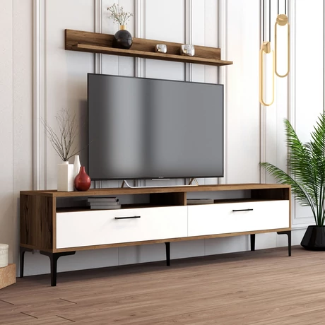 TV szekrény Istanbul - Diós, Fehér