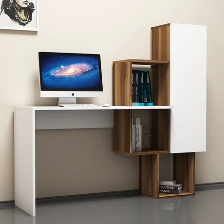 Íróasztal Açelya - Walnut, White