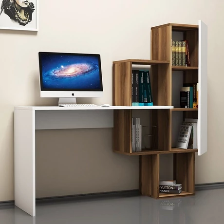 Íróasztal Açelya - Walnut, White