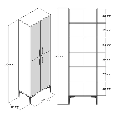Tároló szekrény Berlin A - Diós, Fehér Marble