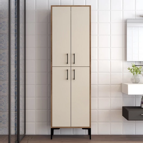 Tároló szekrény Berlin A - Walnut, Cream