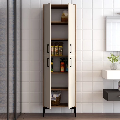 Tároló szekrény Berlin A - Walnut, Cream
