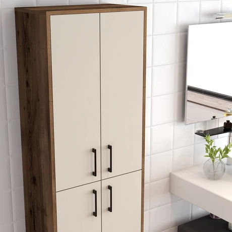 Tároló szekrény Berlin A - Walnut, Cream