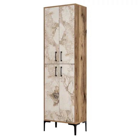 Cipőtároló Berlin A - Diós, Fehér Marble