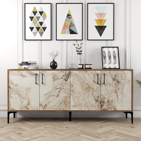 Konzolasztal Kiev - Diós, Fehér Marble