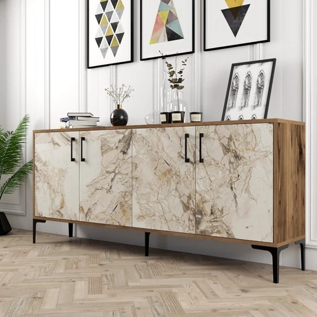 Konzolasztal Kiev - Diós, Fehér Marble