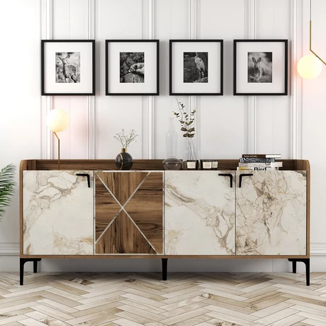 Konzolasztal Venedik - Diós, Fehér Marble
