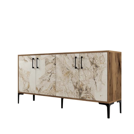 Konzolasztal Kiev 160 - Diós, Fehér Marble