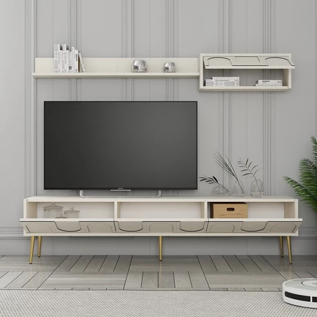 TV szekrény Lyon 2 - Krém, Arany