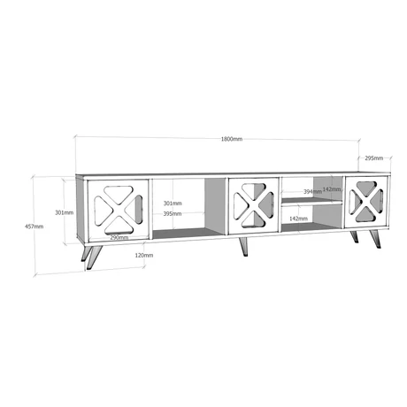 TV szekrény Sinef - White , Anthracite
