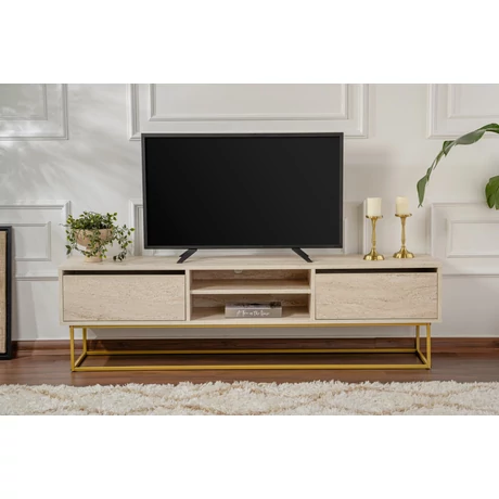 TV szekrény Escape 180 - Arany, Travertine