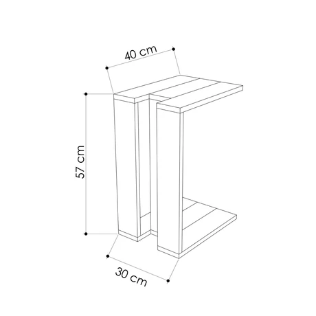 Kis asztal Muju - Oak, Anthracite, Oak