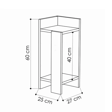 Éjjeliszekrény Elos Right - Oak, Anthracite