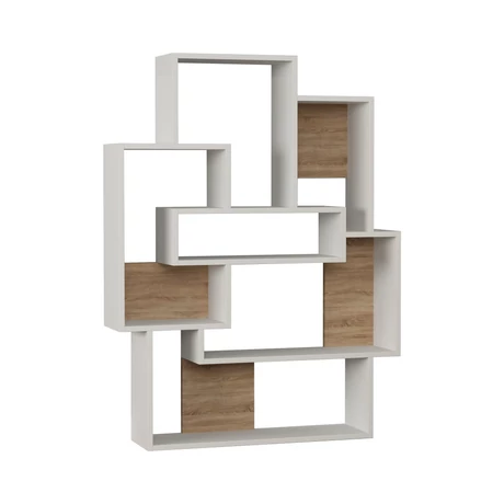 könyvespolc Barce - White, Oak