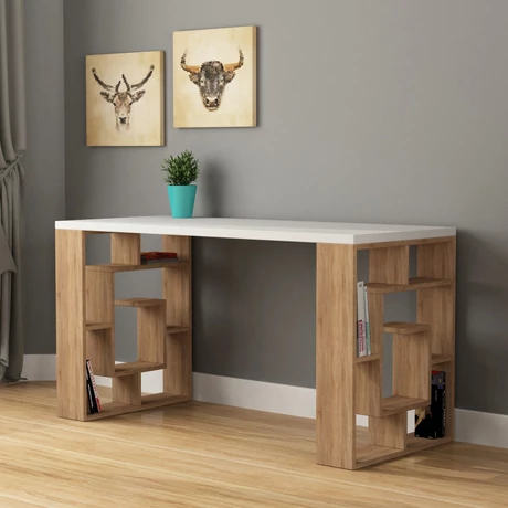Íróasztal Maze - White, Oak
