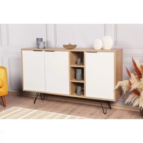 Konzolasztal Clara Console - Oak, Fehér