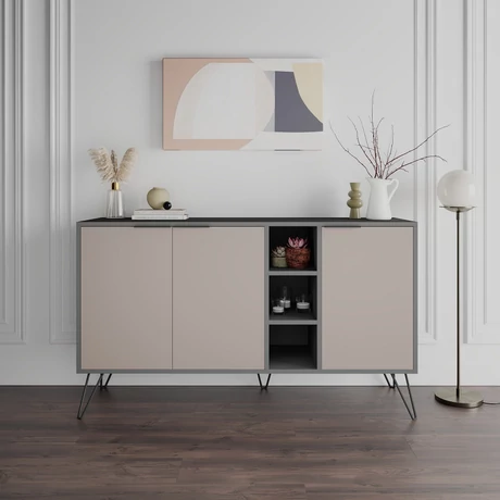 Konzolasztal Clara Console - Antracit, Light Mocha