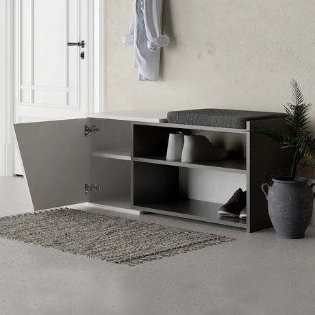 Cipőtároló Fiona Bench - Anthracite, White