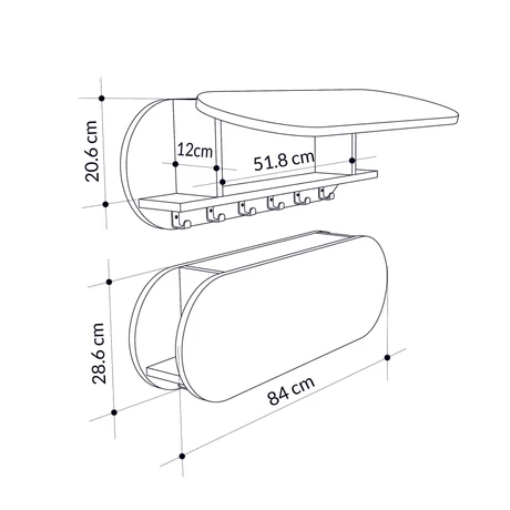 Fali fogas Kroma Hanger - White