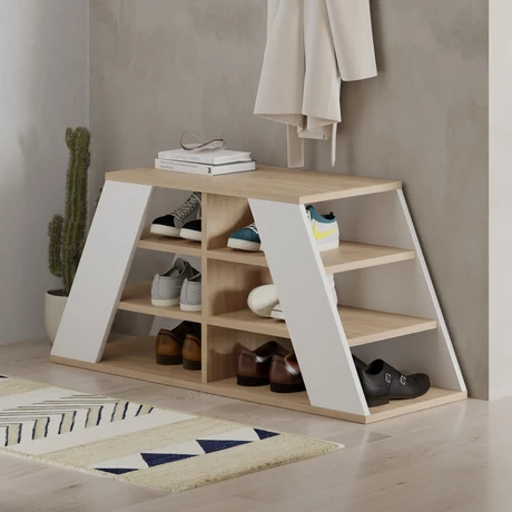 Cipőtároló Pyramid Shoe Bench - Oak, White